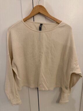 cream Vuori waffle knit long-sleeve